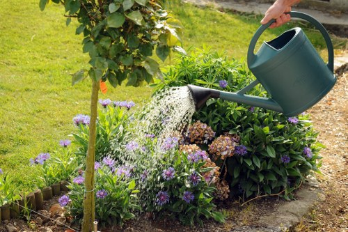 Local gardeners maintaining a vibrant garden