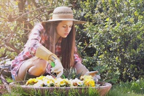 Expert landscaper working on a garden project in Hallam