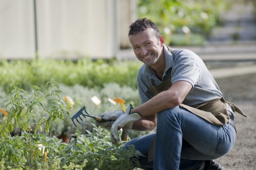 Professional gardener designing a modern garden layout in Hawthorn.